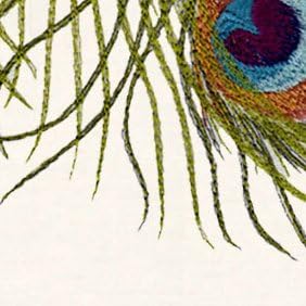 Anali Embroidered Linen Guest Towel - Peacock (Natural White)