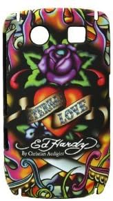 Authentic Ed Hardy Tattoo Faceplate Eternal Love By Christian Audigier Snap on Hard Protector Case for Blackberry Curve 8900 + Premium Lcd Screen Guard