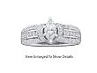 Stunning 14K. White Gold 7/8th Ctw Diamond Bridal Ring With Marquee Center Stone