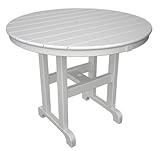 IMAGE OF Recycled Earth-Friendly Outdoor Patio Round Dining Table - White