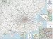 Map Marketing Wall Road Map 4 Miles to 1 inch Scale W1240xH950mm SE England and London Ref RRM8