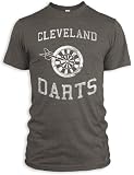 Vintage Distressed Cleveland Darts Tri-Blend T-Shirt, Coffee, L