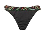 Lucky Brand Black Swimsuit-bottoms w/Striped Crocheted Trim L