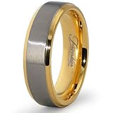 6.5mm Gold Plated Titanium Ring (Sizes 7-12)
