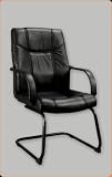Devon Conference Series: Black Leather Sleigh Base Chair