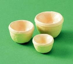 Miniature Set of 3 Pudding Basins in Painted Wood by Dijon Miniatures