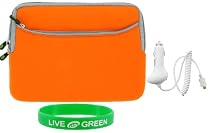 Non-OEM Amazon Kindle DX 9.7 Dual-Pocket Sleeve Case with Car Charger - Orange