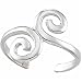 14K White Gold Asymmetrical Scroll- Design Toe Ring