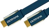 Clicktronic Advanced HighSpeed HDMI Flachkabel mit Ethernet (HDMI A/HDMI A) 3 m f&uuml;r HD und 3D-TV