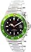K&BROS Men's 9411-2 Ice-Time 007 Stripe Black and Green Watch