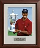 TIGERS WOODS - 2000 U.S. OPEN CHAMPION, PEBBLE BEACH CA. - 16x20 (Frame Size 24x27)