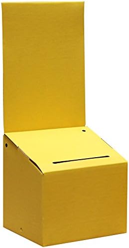 Prime Office Supplies Longest Lasting Ballot & Contest Box (Yellow) | for Every Occasion | Tips, Donations, Surveys and Much More! | Great for Businesses and Schools to use | (10 Pack)