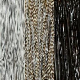 "Salt and Pepper" Black & Gray Mix Feather Hair Extension Bundle