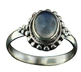 Sterling Silver Rainbow Moonstone Gemstone Ring