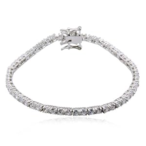 Sterling Silver Cubic Zirconia Tennis Bracelet, 7.25 by Amazon.com Collection