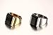 Fashion Stainless Steel Gold Plated Vintage Square Black Agate Signet Rings for Men, Gold,Size 9