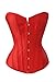Chicastic Black Satin Sexy Strong Boned Corset Lace Up Bustier Top - Also White & Red