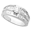 14K White Gold Diamond Engagement Ring - 1.00 Ct.