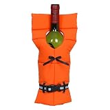 Boston Warehouse Orange Polyester Life Preserver Bottle Cover