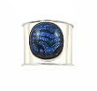 Ring - XR-1 - Sterling Silver (.925 Pure) Set with Beautiful Handmade Dichroic Glass ~ Size 8