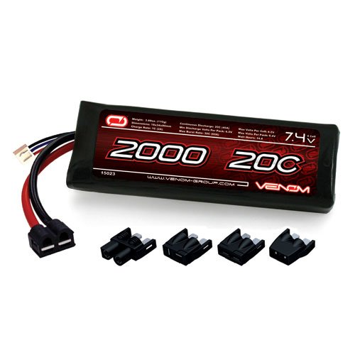 Venom 20c 2s 2000mah 7.4 lipo battery with universal pl…