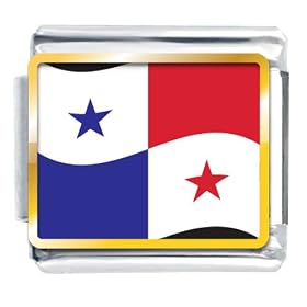 Panama Flag Italian Charms Bracelet Link