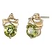 Exclusive and Elegant 1.00 cts Round Shape Peridot Diamond Earrings 14Kt Yellow Gold