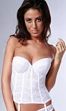 Dominique Lace Low Back Plunge Strapless Bustier Style 7749