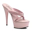 6 Inch Platform Rhinestone Shoes Sexy High Heel Sandals Thongs Slides Pink