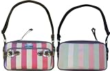 Longchamp Fuschia Pink Multicolored Striped Shoulder Bag 2735-080