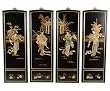 Asian Gifts, Art & D&eacute;cor - 36" Eight Ladies Chinese Black Lacquer Wall Plaques (Set of 4)