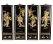 disc 2011 Jan - 36" Lady Generals Chinese Black Lacquer Wall Plaques (Set of 4)