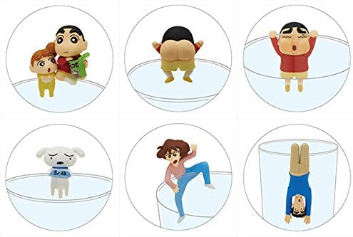 PUTITTO - Crayon Shin Chan on Cup Trading Collectable Complete Figure Model 8 Pack BOX Shinnosuke Himawari Shiro Hiroshi Misae Nohara Gray Parka Service
