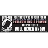 POW MIA Freedom Has A Flavor Bumper Sticker