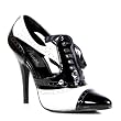 5 Inch Womens Sexy Shoes High Heel Spectator Pump Shoes With Trim Detail Black / White Patent