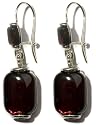 Sterling Silver Cherry Amber Barrel Earrings