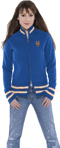 New York Mets Full Zip Draft Day Sweater Jacket - Touch by Alyssa Milano
