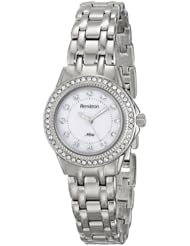 Armitron Womens 75/5194MPSV Swarovski Crystal Accented Silver-Tone Bracelet Watch