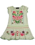 Hanna Banana - Girls Short Sleeve Embroidered Dress, White (Size 6X)