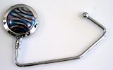 1 Murano Style Art Glass (blue & purple) purse hooks with black velvet pouch