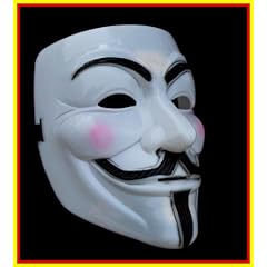 V wie for VENDETTA Maske - Mask Guy Fawkes Weiss