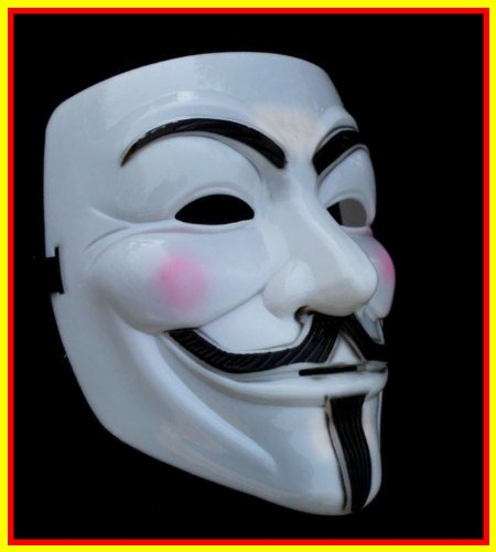 V wie for VENDETTA Maske - Mask Guy Fawkes Weiss