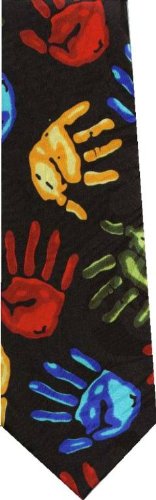 Childrens Hand Prints New Novelty Tie