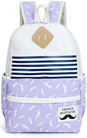 Kmlo Personalized Canvas Double Shoulders Backpack Nice for School Student Can Print Letters or Name You Like