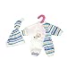 Cute Baby Doll Clothes Clothing Dresses Blue Stripes Rompers Jumpsuit Pajames Outfits with Hat for 14 Inches American Girl / Boy Dolls