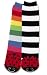 Ladies Socks - Tubular Lady Bug Non-Skid Slipper Socks by K. Bell in Pretty Rainbow Stripes