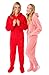 Hoodie Footed Onesie Red Plush Drop Seat Footed Pajamas with Butt Flap