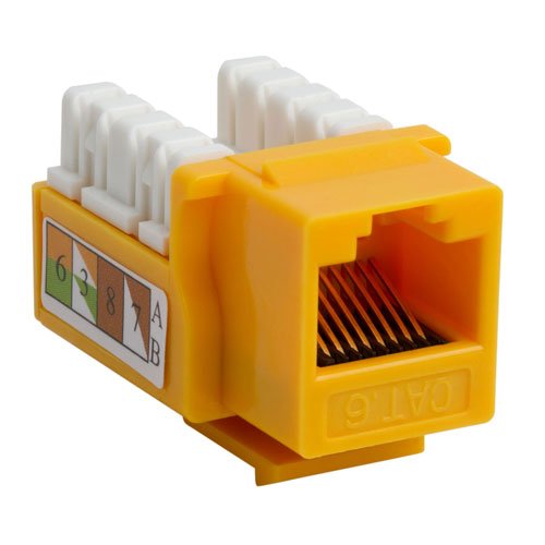 Cmple Cat6 RJ45 Punch Down Keystone Jack - Yellow