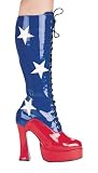557-EASY, 5.5 Heel Knee High Liberty Patriotic Boots With Zipper by Ellie Shoes