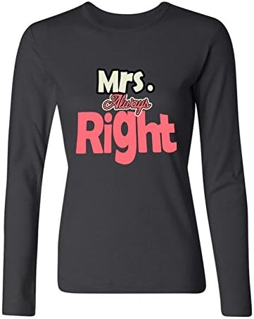 Jonnert Women's Mr Right Movie Long Sleeve Cotton T Shirt
